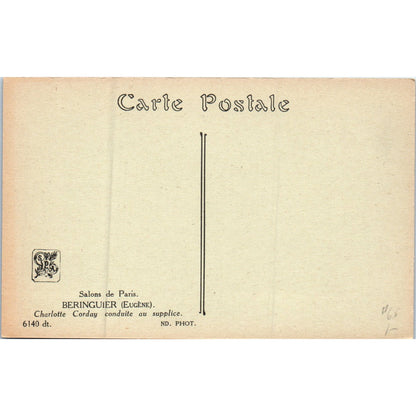 Salons de Paris Beringuier (Eugene) Charlotte Corday Original Postcard P1-15