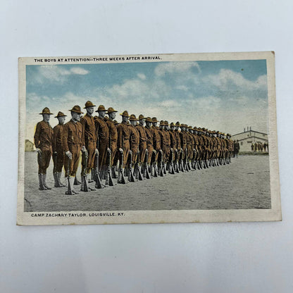 VTG Postcard 1918 The Boys At Attention Camp Zachary Taylor Louisville KY PA1