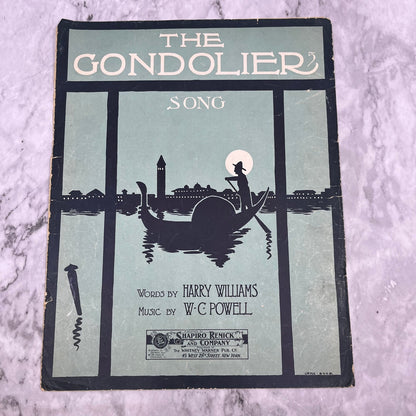 1904 THE GONDOLIER SONG by W C Powell Antique sheet music Whitney Warner V41-2