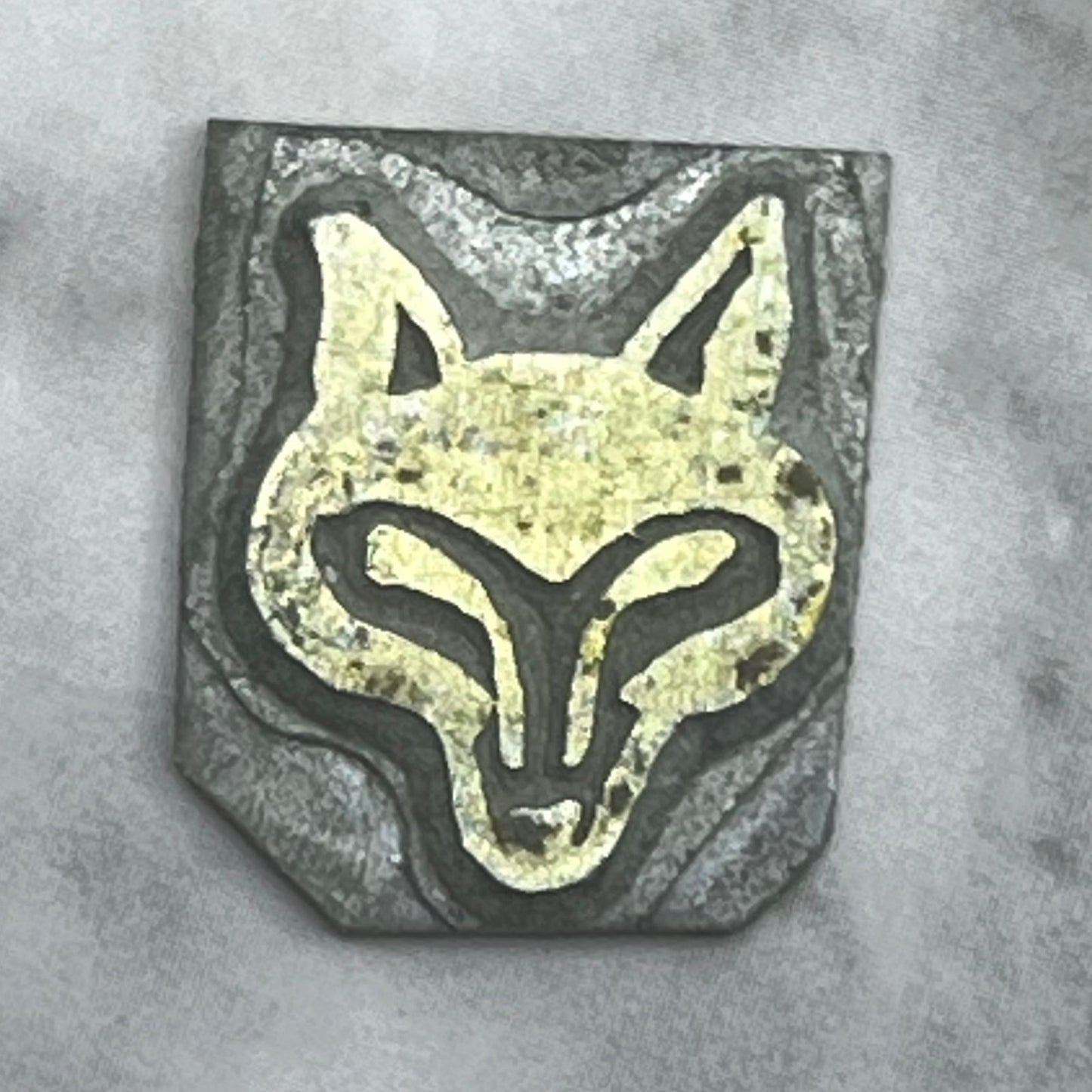 Vintage Printing Letterpress Printers Block Plate Wolf Icon SE838