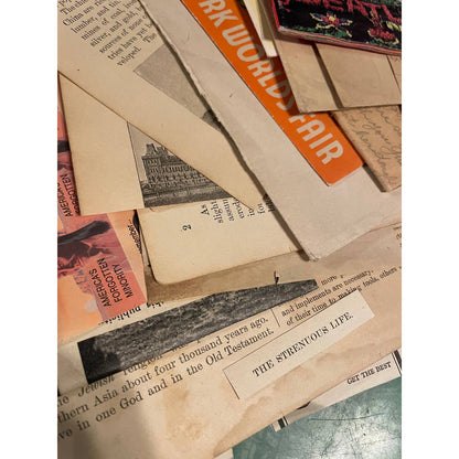 Antique/Vintage Junk Journal Paper Ephemera Lot - Over 100 Pieces - Approx 2 Lbs