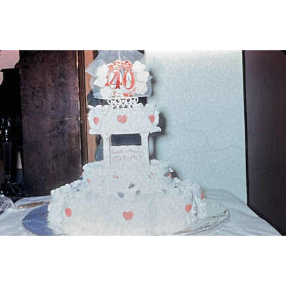 1967 Original Color Slide 40th Anniversary Party Cake Set of 5 2x2 TK2-S4-31