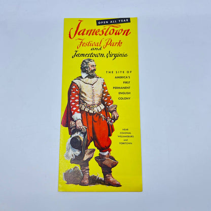 1950s Festival Park and Jamestown Virginia Tourist Brochure and Map AB2