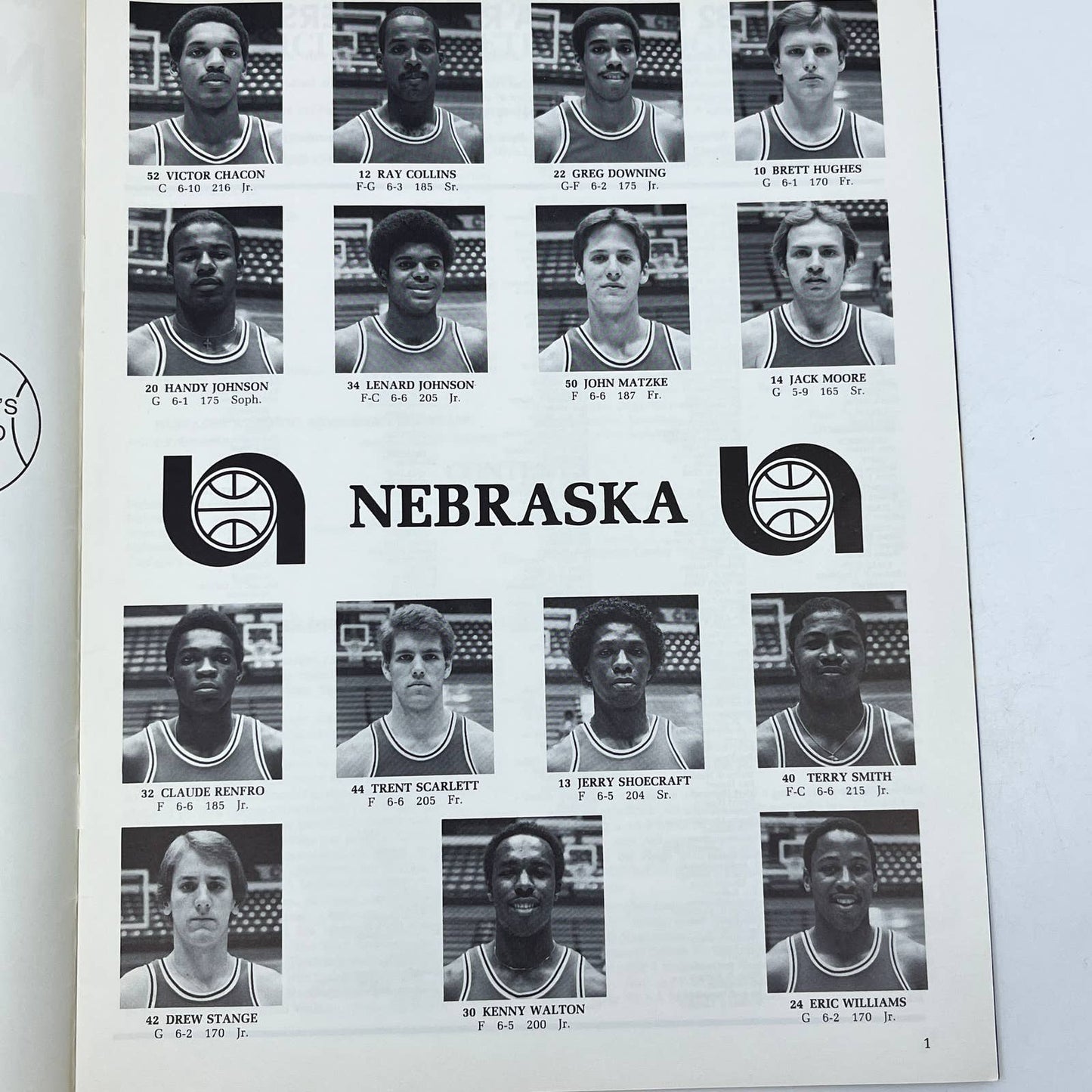 1982 Jan 9 - Nebraska Cornhuskers vs Arkansas GameDay Basketball Program TH7