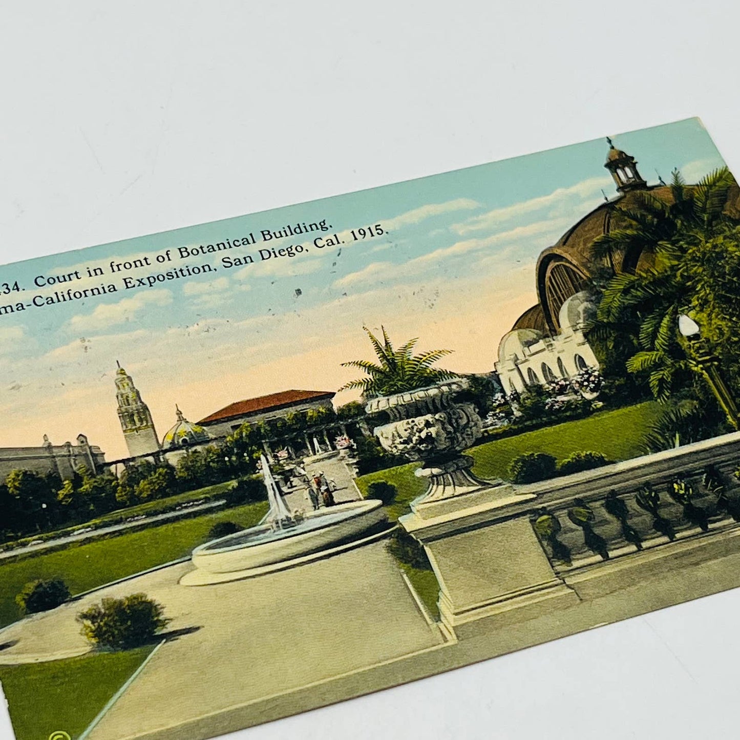 1915 Postcard Court in Front of Botanical Building Panama Pacific Exposition PA8