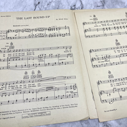 The Last Round-Up Git Along Little Dogie Billy Hill 1933 Sheet Music V42-1