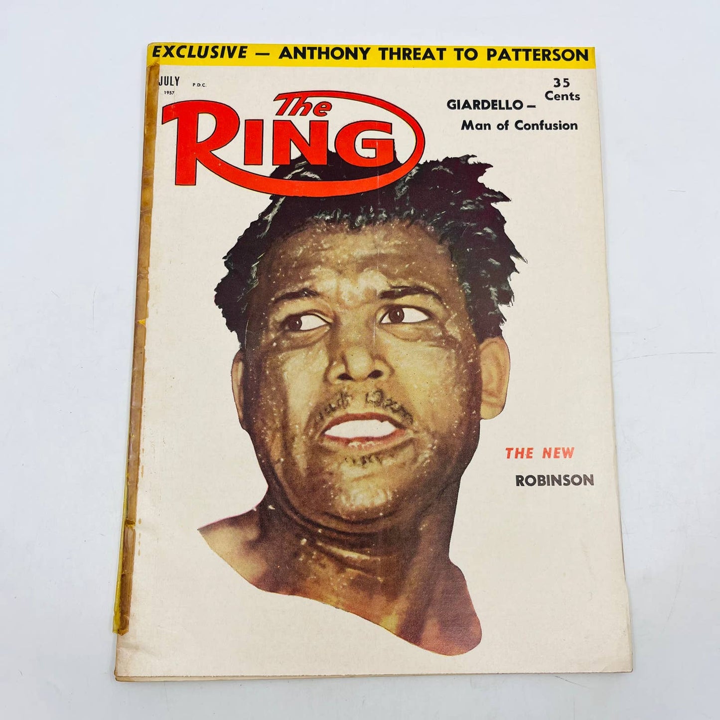 1957 July - The Ring Boxing Magazine Robinson Giardello TA5