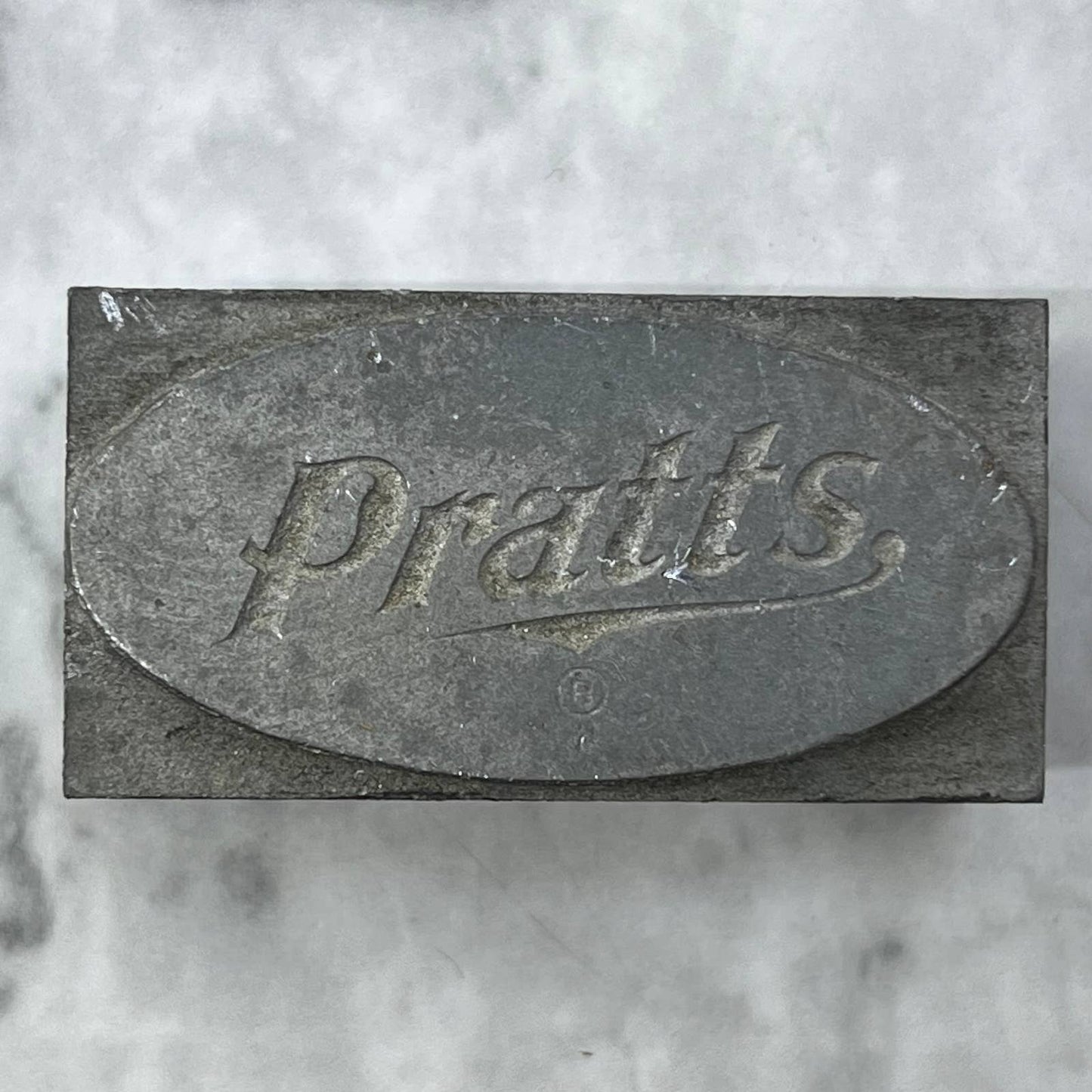 Vintage Printing Letterpress Printers Block Plate PRATTS TJ518