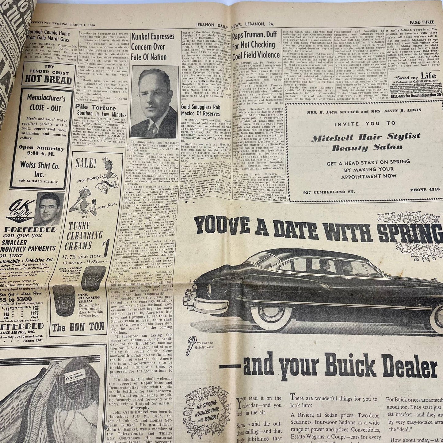 1950 Mar 1 LEBANON DAILY NEWS Newspaper Scientist Fuchs Found Guilty TI6-24