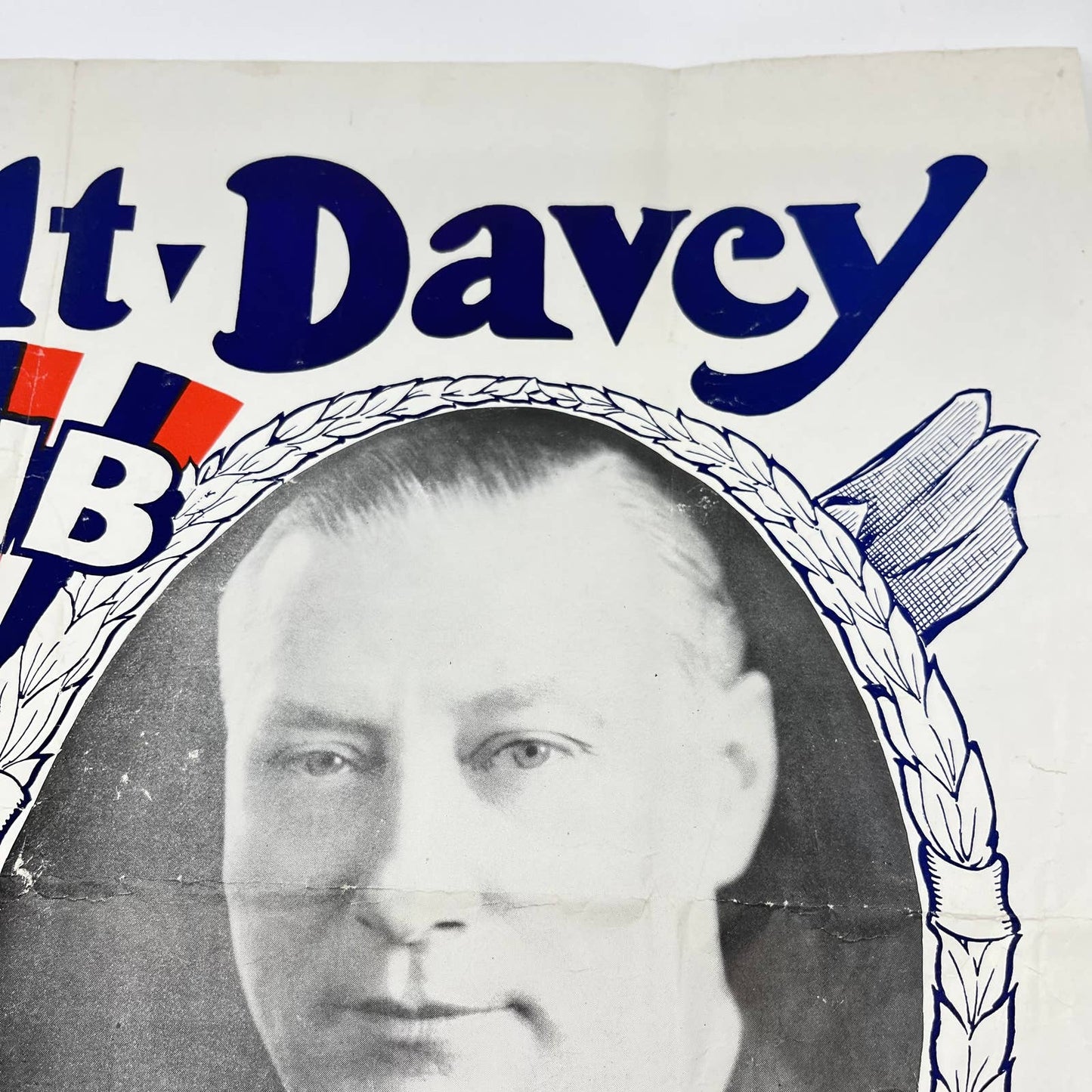 1930s ROOSEVELT DAVEY CLUB OF OHIO POSTER Political Presidential Election TE3