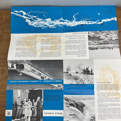 1950s St. Lawrence Generating Station Fold Out 16x20 Map Robert Moses NY L2-1
