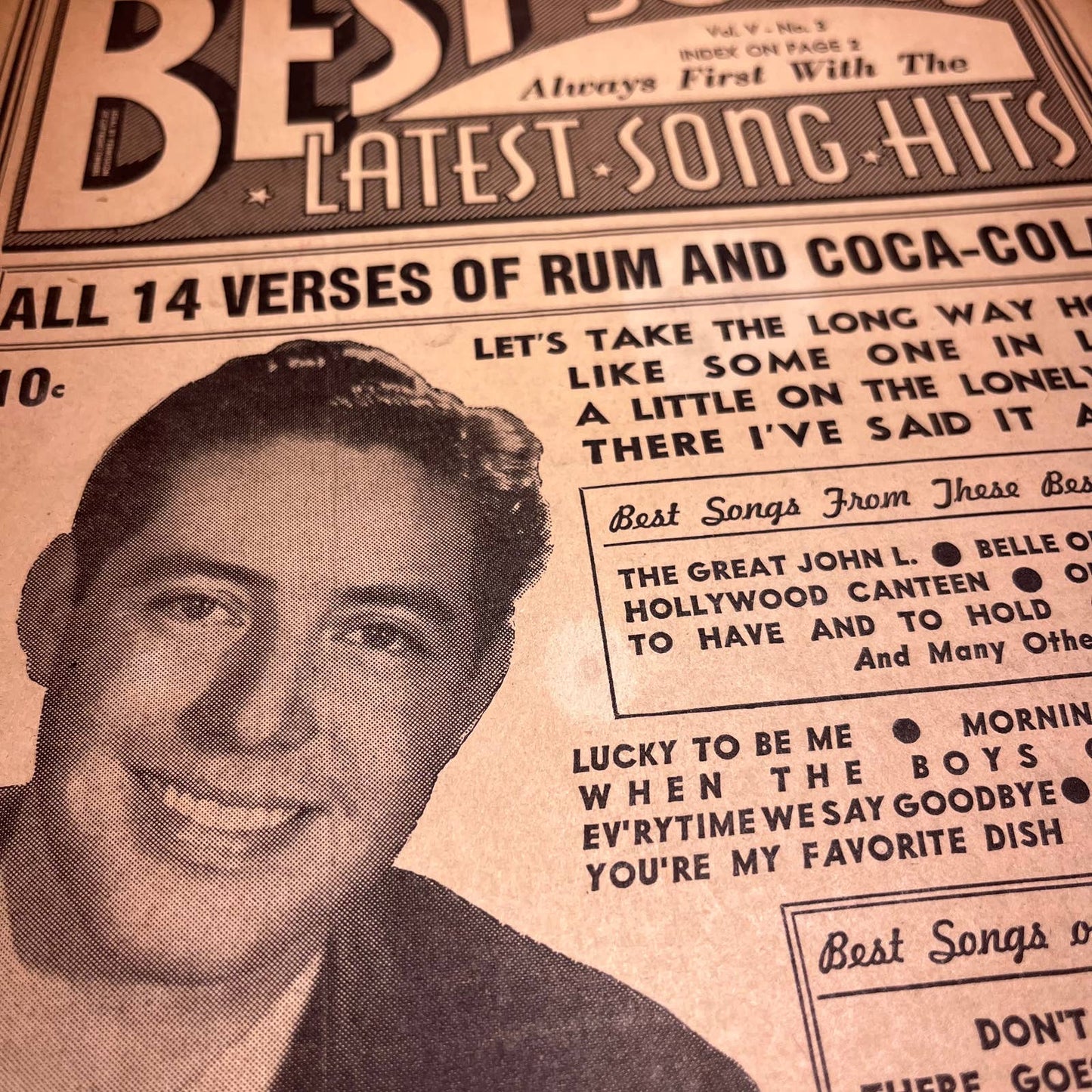 1940s Best Songs Magazine Vol. 5 No. 3 Andy Russell War Bonds Rum & Coca Cola B3