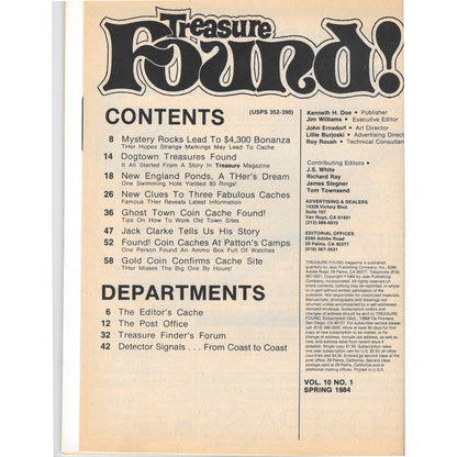 Treasure Found! Magazine 1984 Spring Metal Detecting Gold Diamonds M2