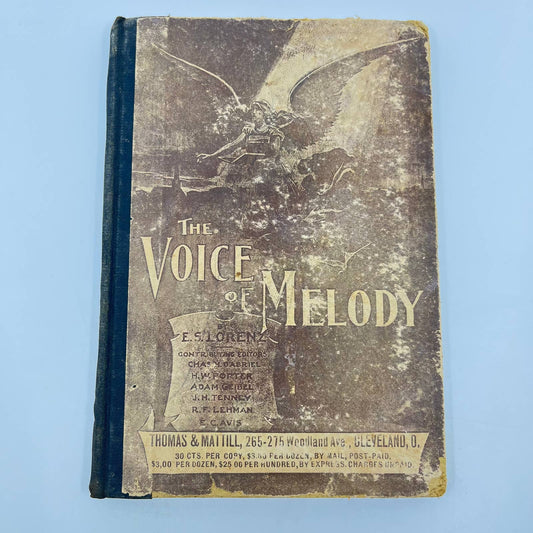 1899 The Voice Of Melody Hymn Book By E. S. Lorenz, Church Songs Music TE2-2