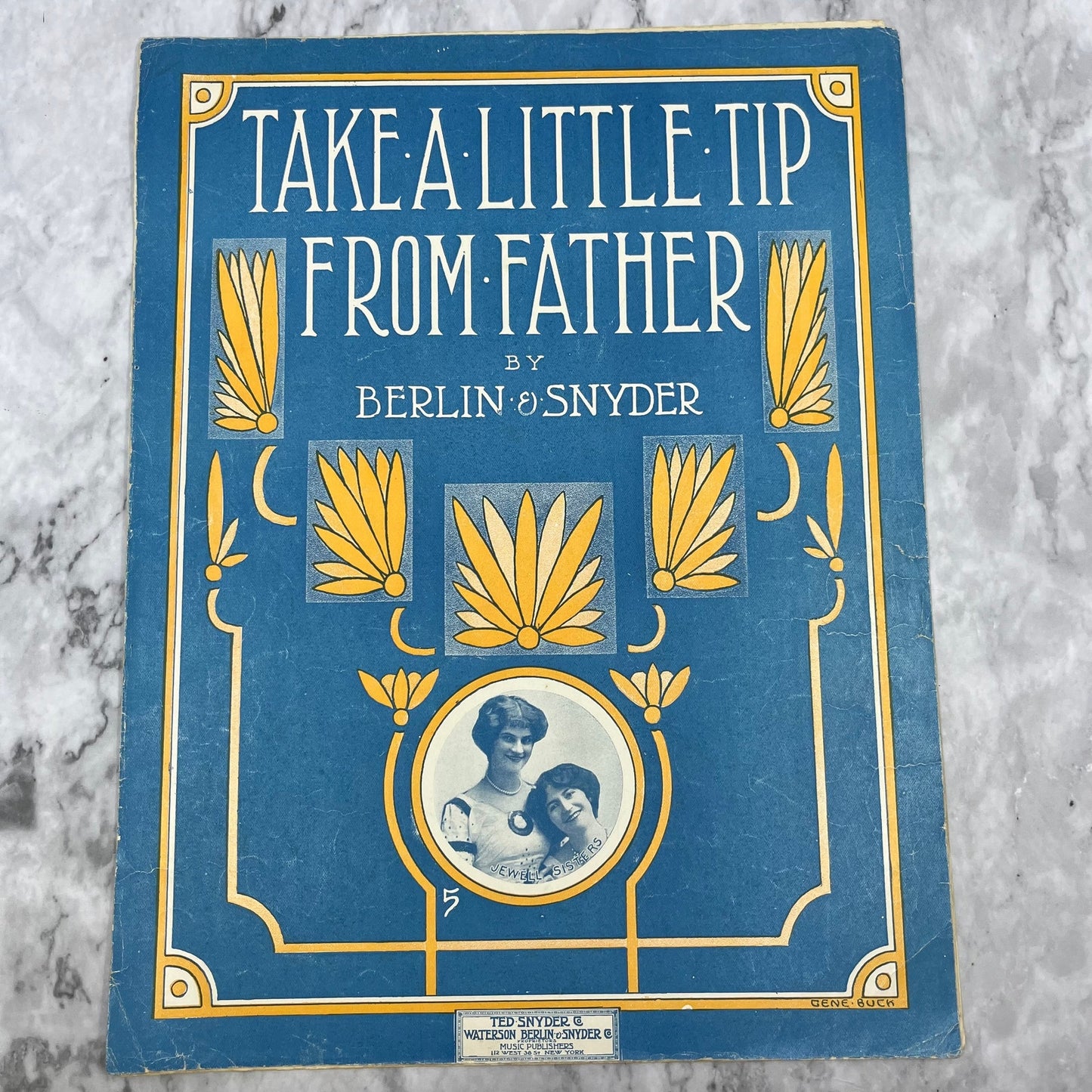 1912 Take A Little Tip From Father Sheet Music Irving Berlin & Snyder V41-3