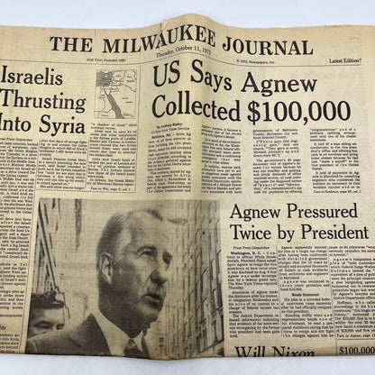 1973 Oct 11 MILWAUKEE JOURNAL Newspaper Watergate Agnew TI6-22
