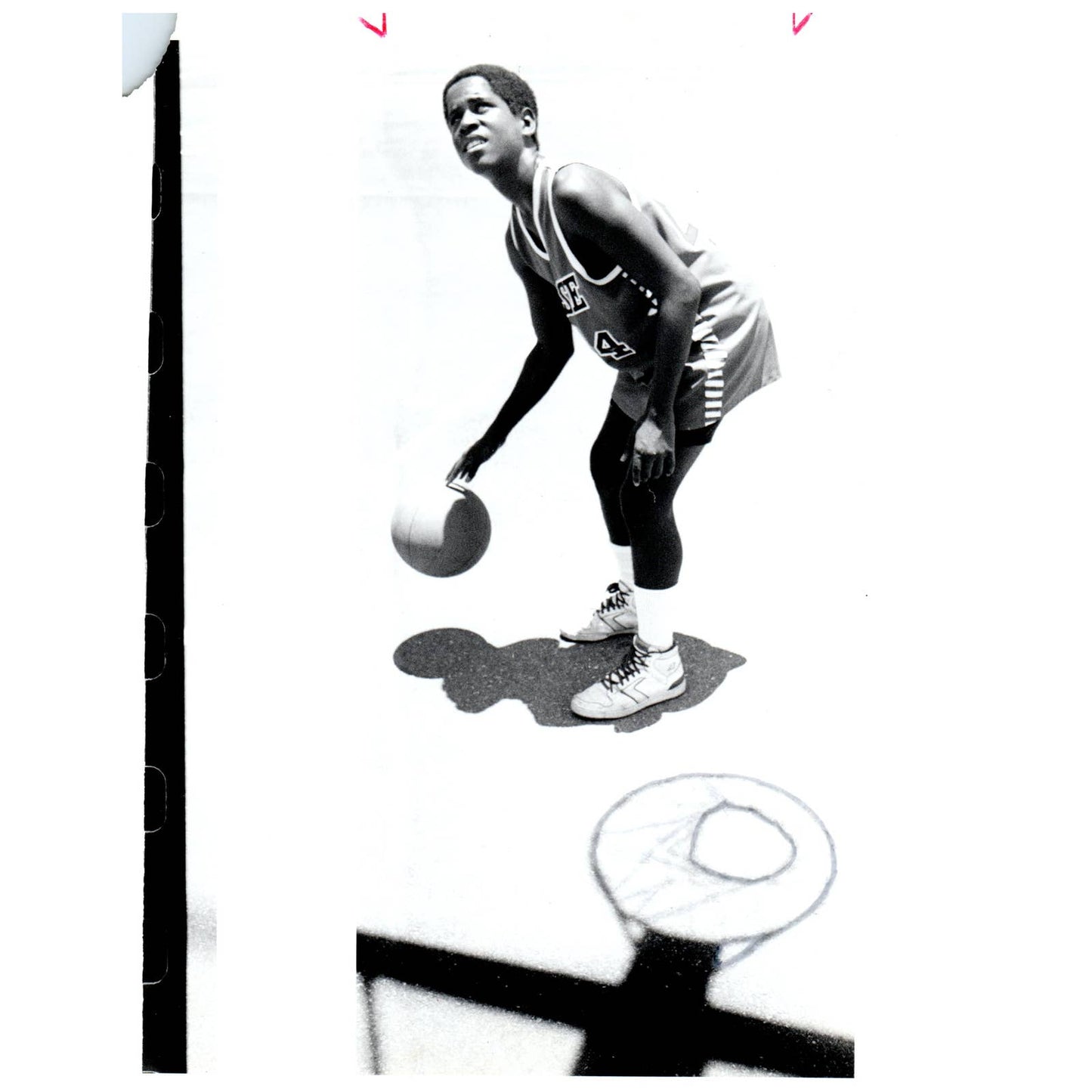 1987 Press Photo Basketball Kevin Wilcox Opa-Locka FL Practicing 8x10" AD3