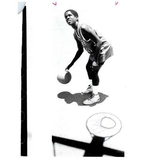 1987 Press Photo Basketball Kevin Wilcox Opa-Locka FL Practicing 8x10" AD3