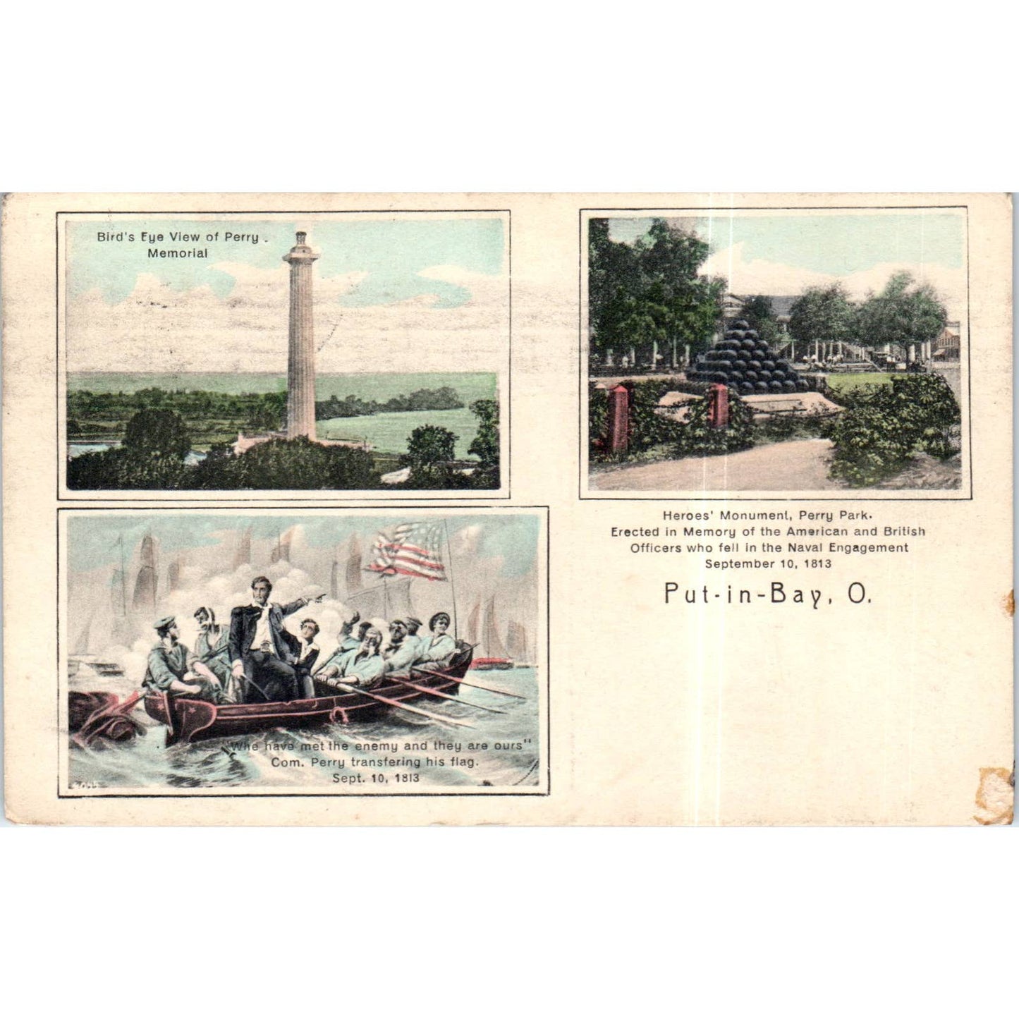 Put-In-Bay Ohio Landmarks 1929 Original Postcard TK1-P13