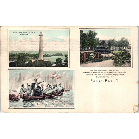 Put-In-Bay Ohio Landmarks 1929 Original Postcard TK1-P13
