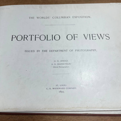 1893 World's Columbian Exposition Portfolio of Views Weltausstellung Chicago A9