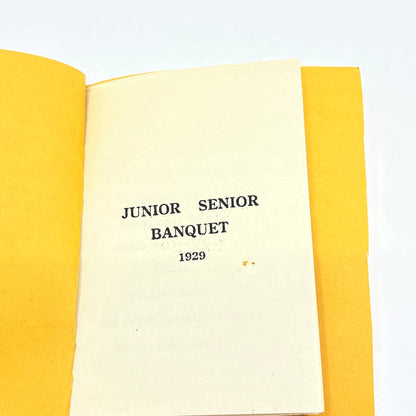 1929 High School Junior Senior Banquet Program Menu Liberal KS Hand Drawn AB8