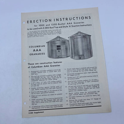 1950s Columbian Steel Grain Bins Advertising Booklet TH8