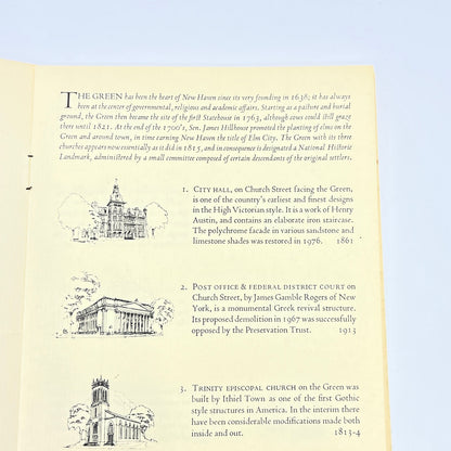 1970s A Walking Tour Guide to Historic New Haven Tourist Booklet & Map L4-6