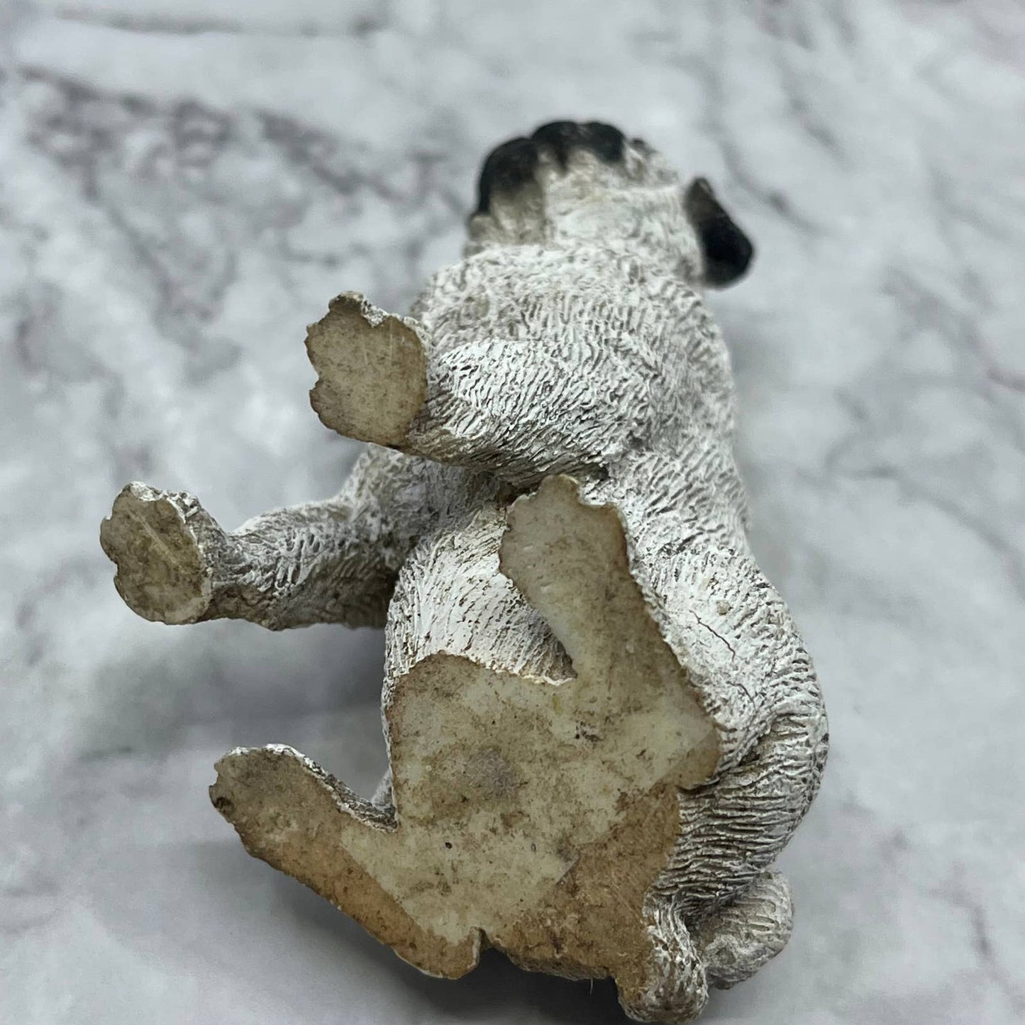 Vintage Hand Painted Cast Resin Pug Dog Figurine 3” TE2