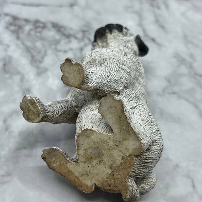 Vintage Hand Painted Cast Resin Pug Dog Figurine 3” TE2