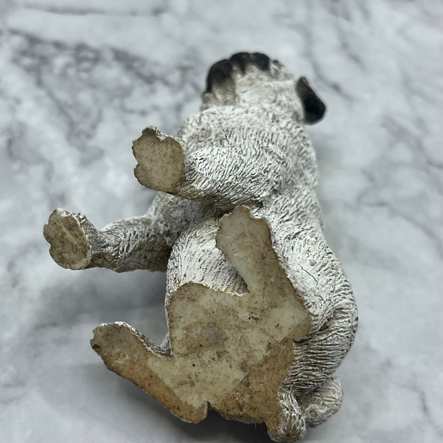 Vintage Hand Painted Cast Resin Pug Dog Figurine 3” TK3