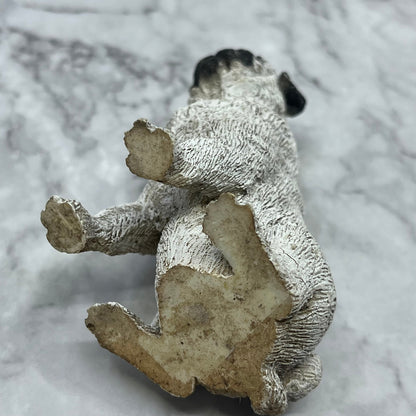Vintage Hand Painted Cast Resin Pug Dog Figurine 3” TK3