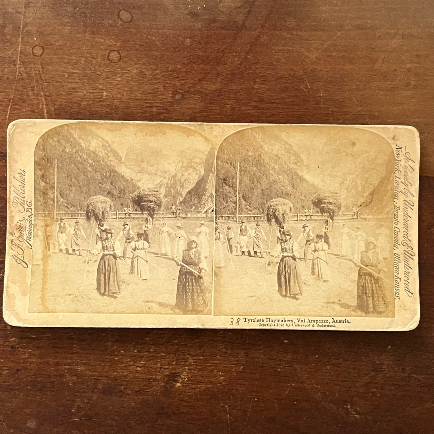 Tyrolese Haymakers Val Ampezo Austria 1898 Antique Stereoview Card H2-4