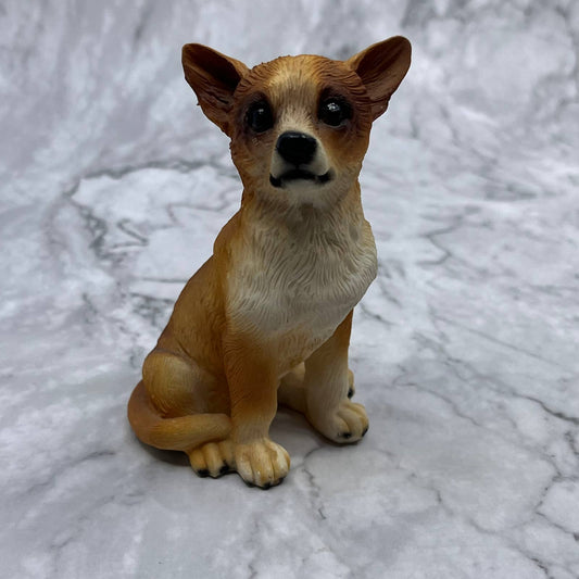 Vintage Hand Painted Cast Resin Chihuahua Dog Figurine 4” TE2