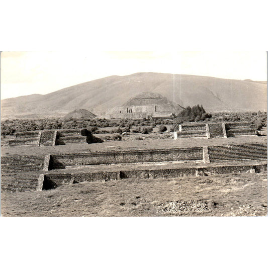 Pyramid of the Sun - Teotihuacán, Mexico RPPC Original Postcard TK1-P12