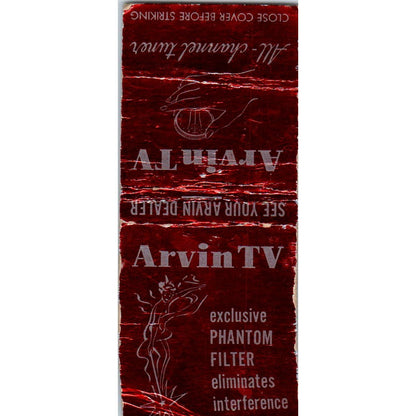 Arvin TV - Exclusive Phantom Filter Advertising Matchbook Cover SA9-M3