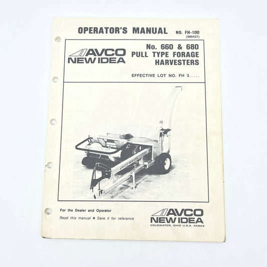 Original New Idea 660 & 680 Pull Type Forage Harvesters 2/83 Operator Manual TB9