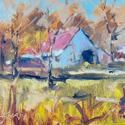 Forgotten Barn - Joel Knapp Signed Original Artwork Oil on Canvas 6x8” TF9