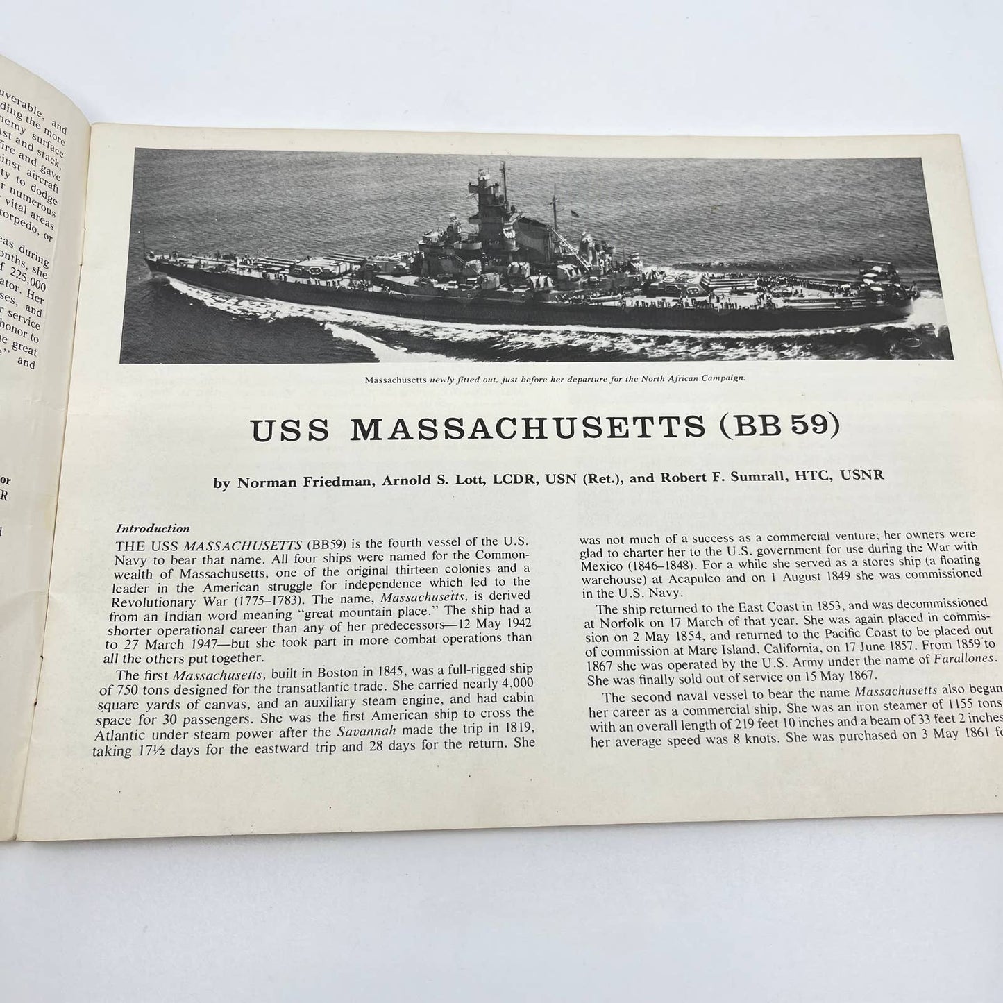 USS MASSACHUSETTS (BB 59) (LEEWARD PUBLICATIONS/ SHIPS By Friedman Arnorld S TF5