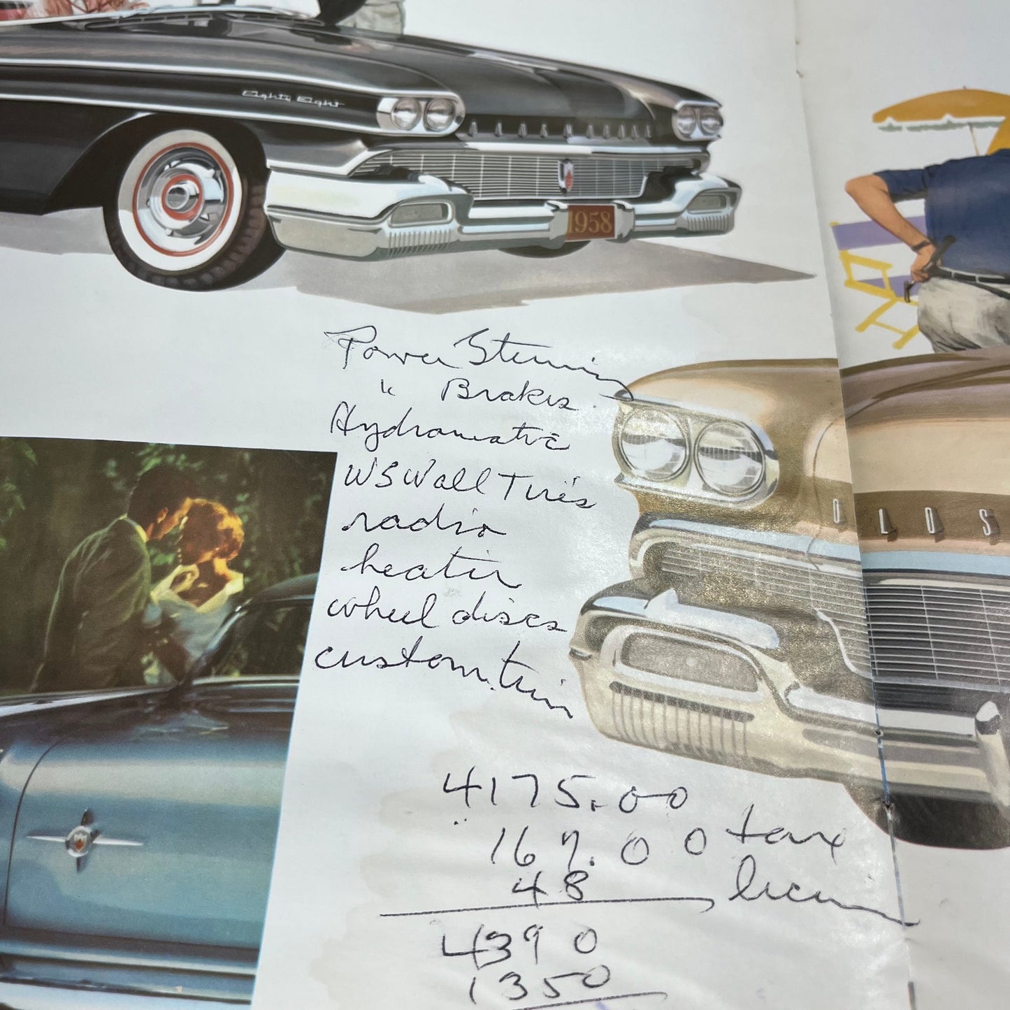 1958 Oldsmobile 14” Color Sales Brochure NinetyEight Starfire Super 88 V40-4