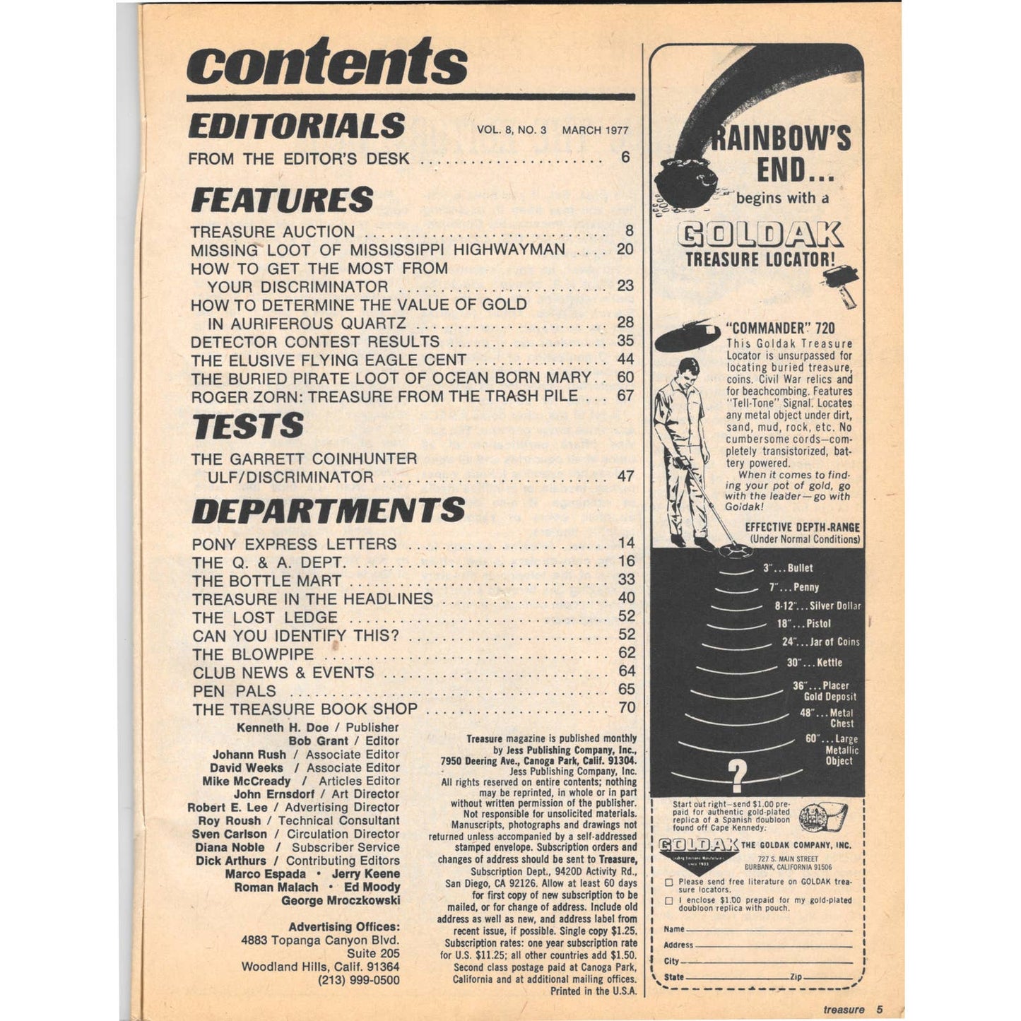 Treasure Magazine - Treasure Hunting Metal Detecting March 1977 M3