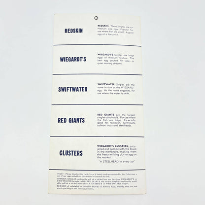 Vintage Wiegart's Salmon Egg Identification Chart for Dealers FL3
