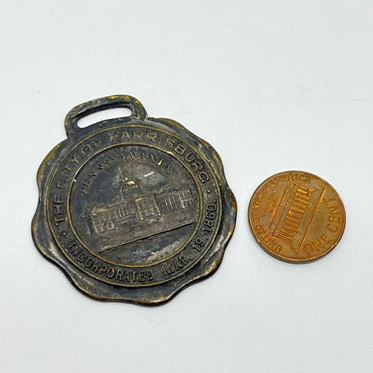 Antique Pocket Watch Fob HARRISBURG PENN - 1860 SC4