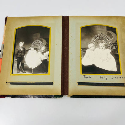 1880s Victorian Photo Album Filled With Photos of Infants Babies 8.5 x 6.5” TD2