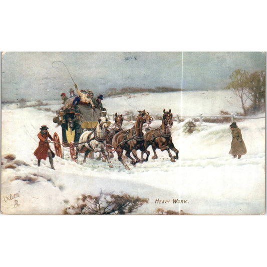 Coaching Horse & Carriage 1909 Raphael Tuck Oilette Original Postcard TK1-P17