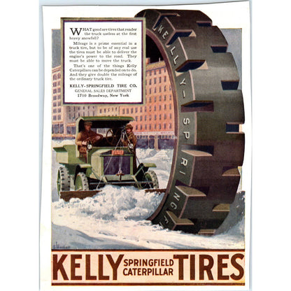 c1920 Harper's Magazine Ad - Kelly Springfield Caterpillar Tires NY TF6-1