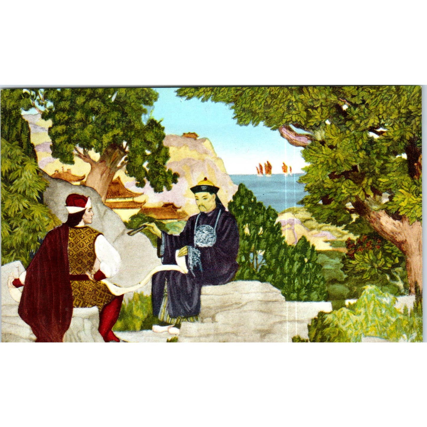 Cornell University Diplomacy Mural Ithaca NY Original Postcard TK1-P13