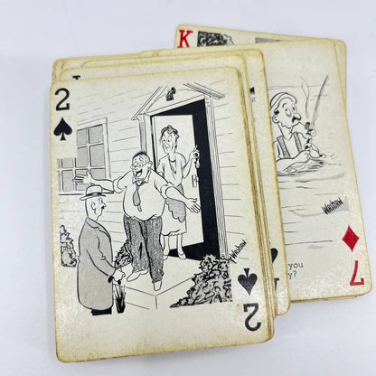 1950s Mid Century "Fish-Up" Playing Cards Cartoons on Cards Complete Set TE3