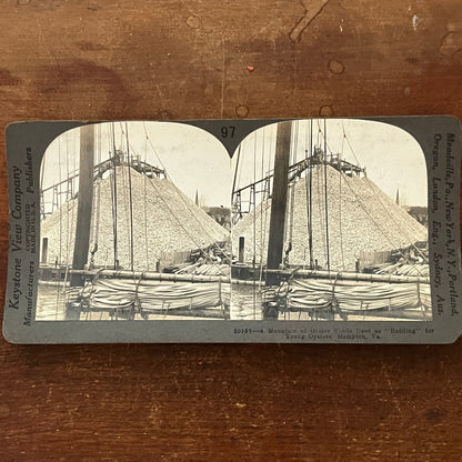 Oyster Shells Used as Bedding for Young Oysters Hampton Stereoview Card H2-2