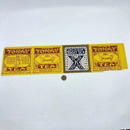 1920s Tokay Tea Original Vintage Large Can Label New Orleans Import Co. LA FL3